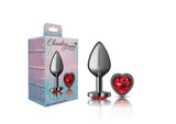 Cheeky Charms Heart Deep Red Medium Gunmetal Butt Plug
