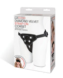 Diamond Velvet Strap-On Corset - Black