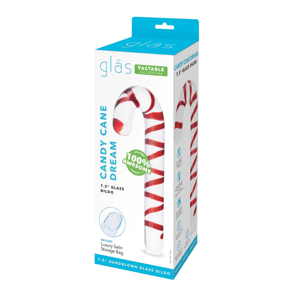 Candy Cane Dream 7.5 Glass Dildo