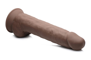 Fleshstixxx 10 Inch Silicone Dildo With Balls - Brown