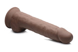 Fleshstixxx 10 Inch Silicone Dildo With Balls - Brown