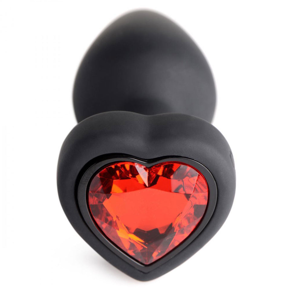 Booty Sparks 28X Vibrating Silicone Red Heart Anal Plug - Small (Ag966-Small)