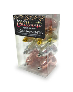Glitterati Penis Party Ornaments 8 Pcs  Rose Gold