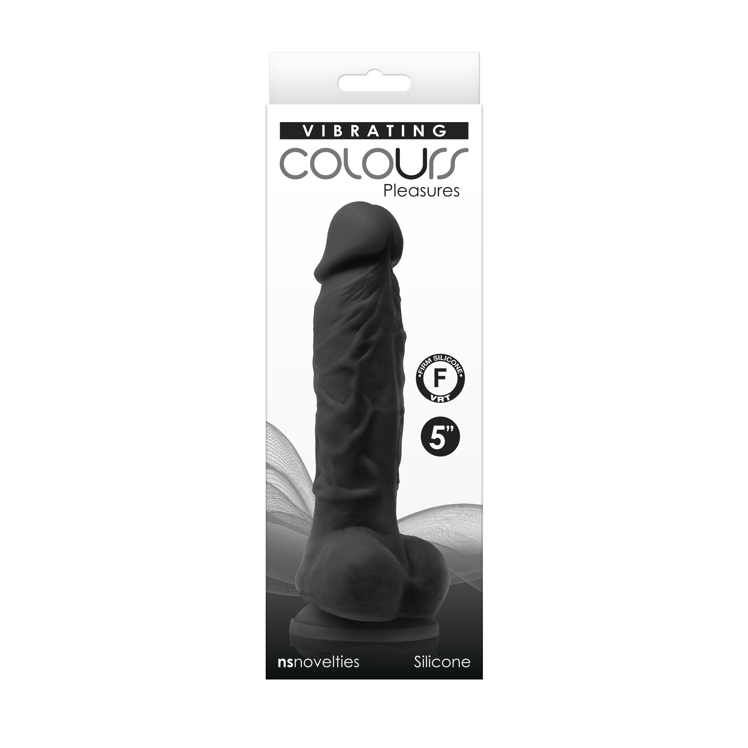 Colours - Pleasures - Vibrating - 5 Inch Dildo -  Black