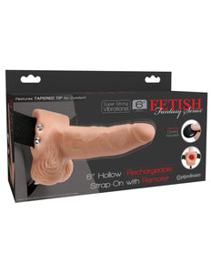 Fetish Fantasy Series 6 Inch Hollow Rechargeable Strapon With Remote  Flesh