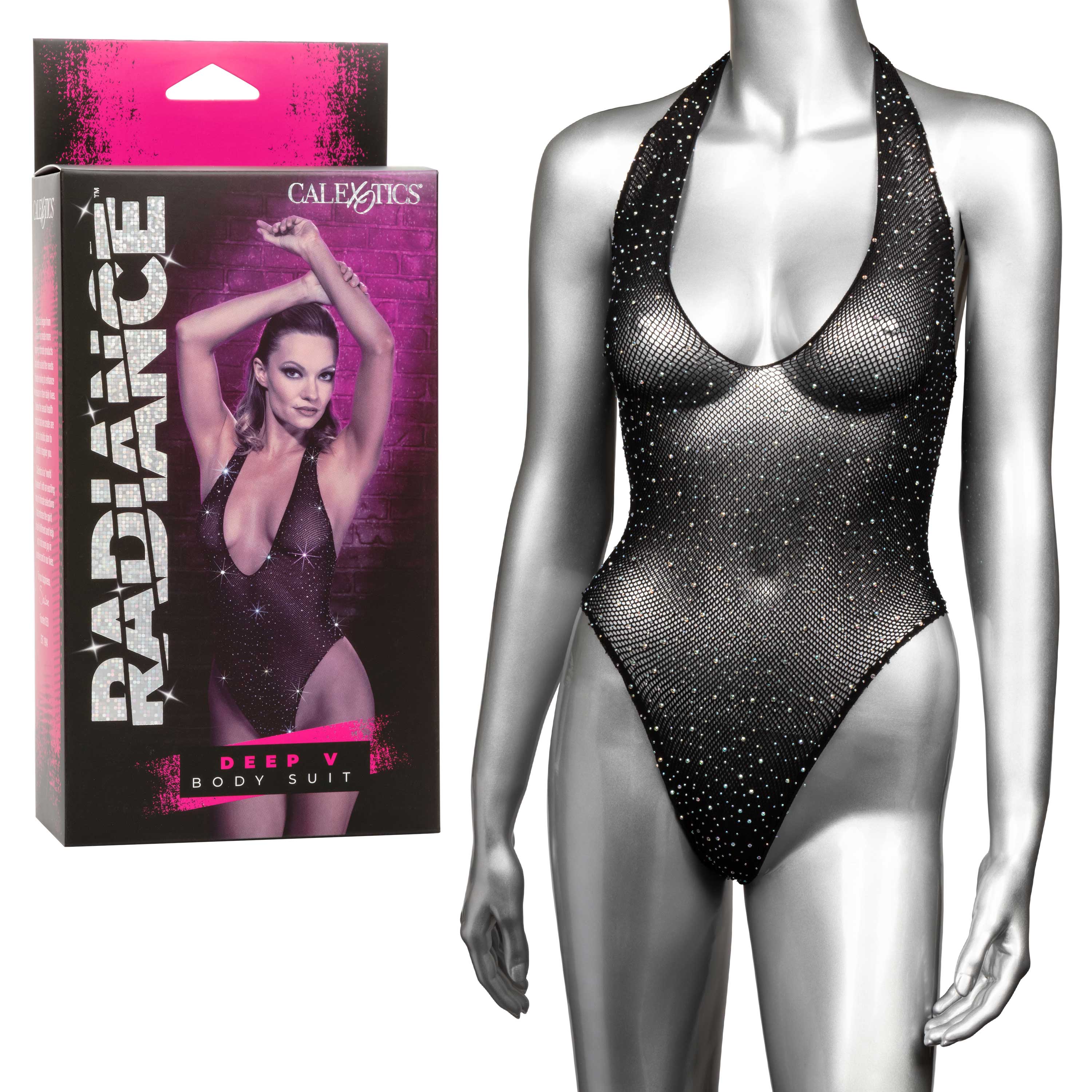 Radiance Deep V Body Suit - One Size - Black