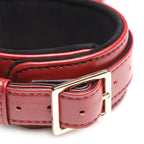 6 Piece Burgundy Bondage Set Burgundy Cuffs,  Collar And Leash