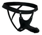 Hollow Silicone Dildo Strap-On - Black