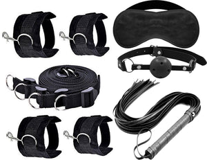 ClearUmm Adjustable Hand Wrist & Leg Cuffs Leather Straps Tie Set